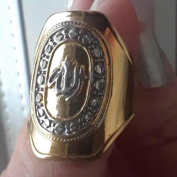 Vintage Gold Ring With Silver Accents - Picture 9 of 12